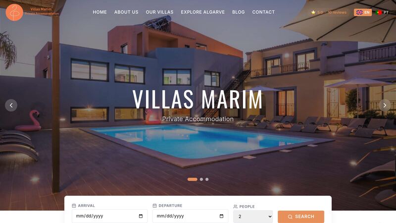 Villas Marim — site de alojamento local no Algarve